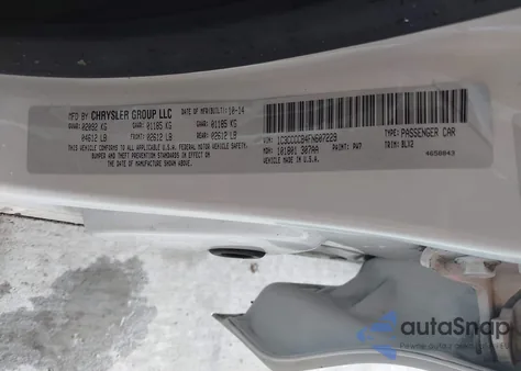 2015 Chrysler 200 C из США, поврежденный, VIN 1C3CCCCB4FN607229